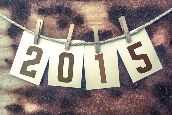2015 년 개념 은 꼬기 테마에 스탬프 카드 고정 — 스톡 사진