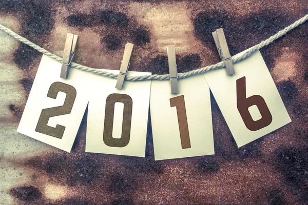 2016 년 개념 은 꼬기 테마에 스탬프 카드 고정 — 스톡 사진