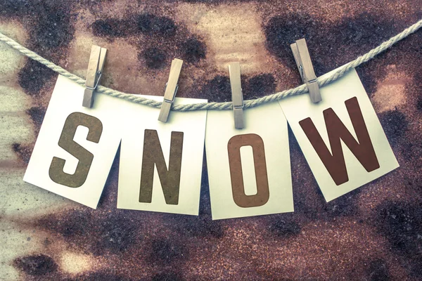 Snow Concept rögzített bélyegzett kártyák Twine téma — Stock Fotó