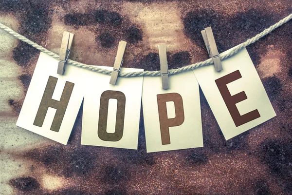 Hope Concept épinglé cartes estampillées sur le thème Twine — Photo
