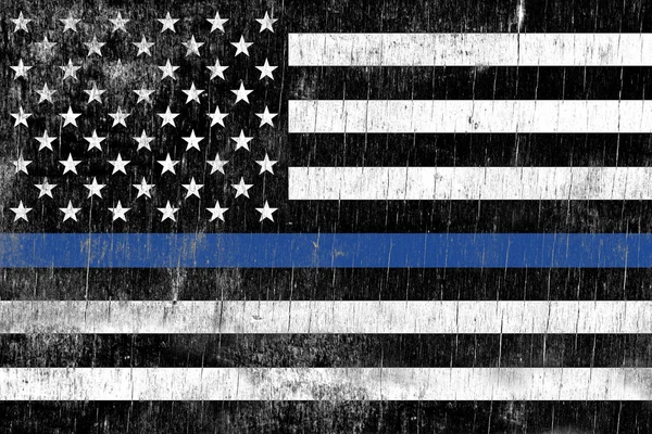 Törvény végrehajtási rendőrség támogatja a zászló — Stock Fotó