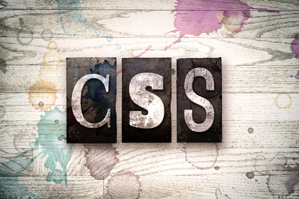 CSS Concept Metal Letterpress Type — Stock Photo, Image