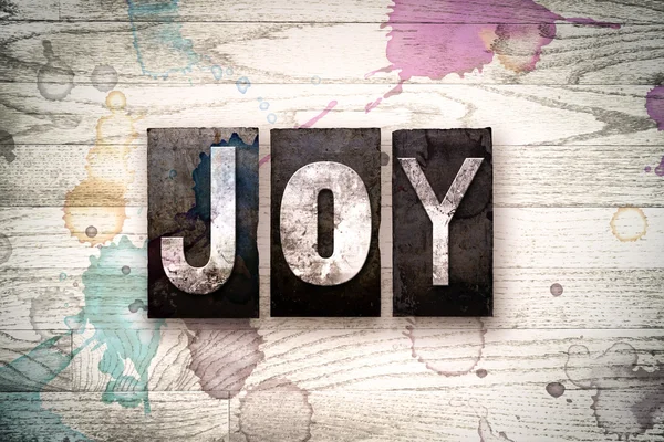 Joy Concept Metal Letterpress Tipo — Foto Stock