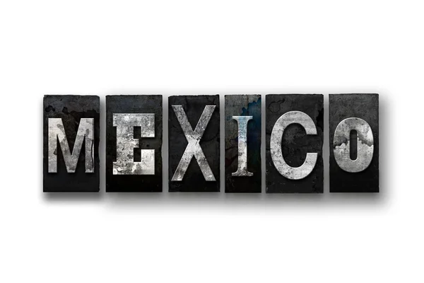 Mexico Concept Isolated Letterpress Type — Stock Photo, Image