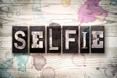 Selfie kavramı Metal Letterpress türü