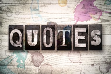 Kavram Metal Letterpress türü quotes