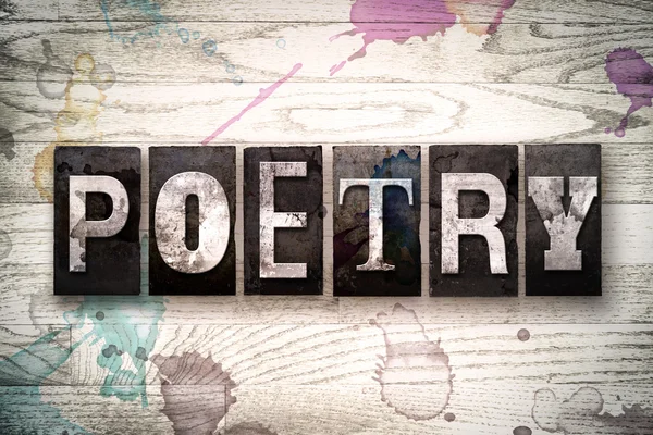 Ποίηση εννοιολογικού τύπου μεταλλικό γράμμα τύπος — Φωτογραφία Αρχείου