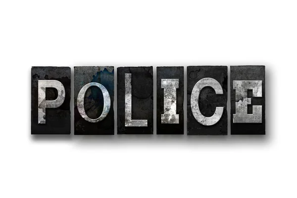 Conceito de Polícia Isolado Tipo Letterpress — Fotografia de Stock