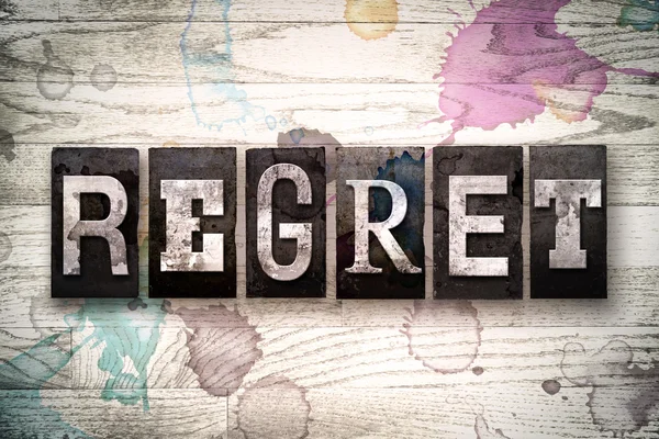 Regret Concept Metal Letterpress Type — Stock Photo, Image