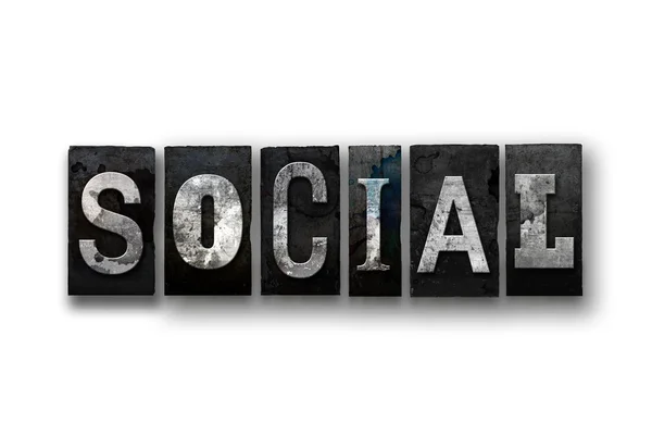 Sociale Concept geïsoleerd boekdruk Type — Stockfoto