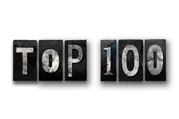 Tipo türü izole Top 100 kavramı — Stok fotoğraf