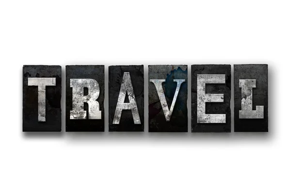 Travel Concept Isolated Letterpress Type — Stock Photo, Image