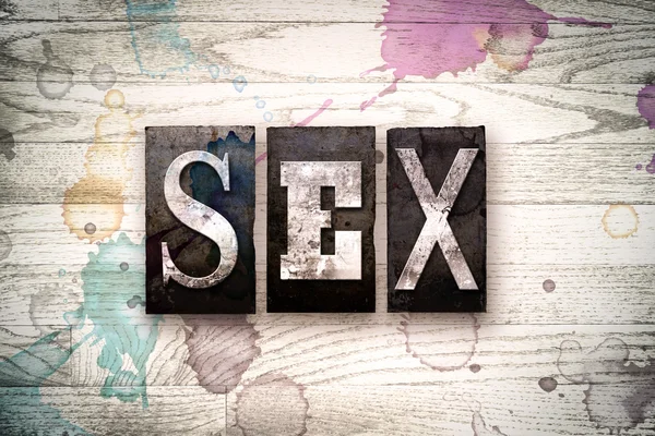 Sex konzept metall buchdruck typ — Stockfoto