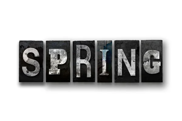 Spring Concept Isolated Letterpress Type — Stock Photo, Image