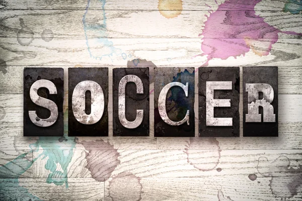 Soccer Concept Metal Letterpress Type — Stock Photo, Image