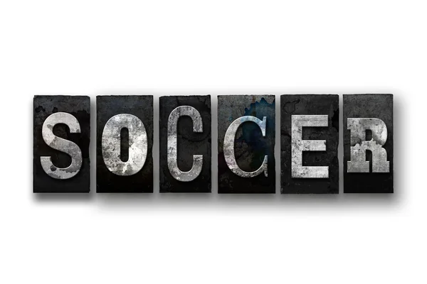 Piłka nożna koncepcja na białym tle typ typografia — Zdjęcie stockowe