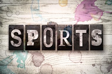 Sports Concept Metal Letterpress Type clipart