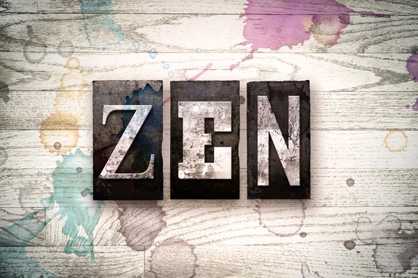 Zen concept metallbuchdruck typ — Stockfoto