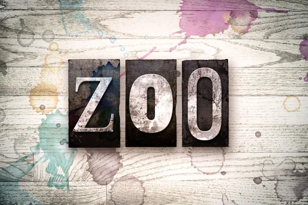 Zoo Concetto Metallo Letterpress Tipo — Foto Stock