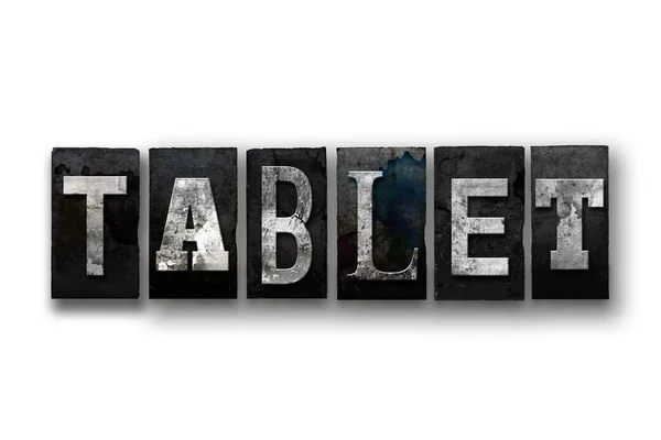 Tablet Concept Isolated Letterpress Type — Stock Photo, Image