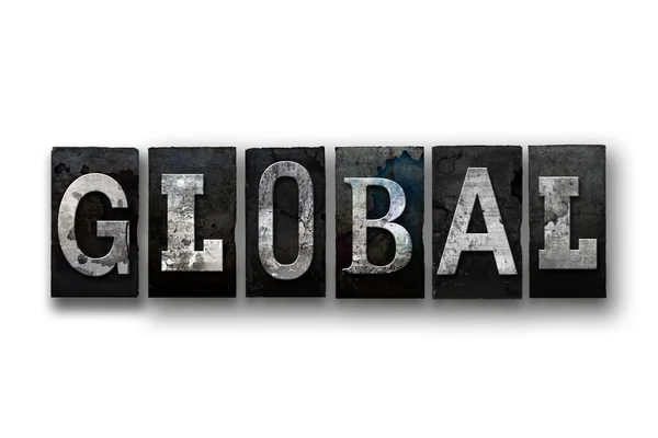 Global Concept Isolated Letterpress Type — Stock Photo, Image