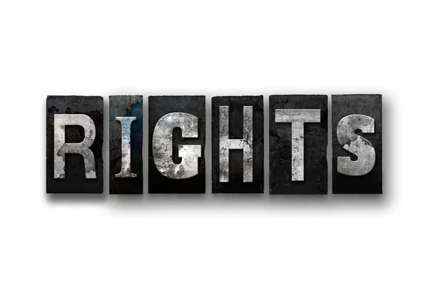 Rights Concept Isolated Letterpress Type — Stock Photo, Image