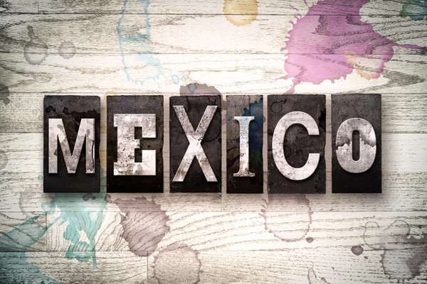 Mexico Concept Metal Letterpress Type — Stock Photo, Image