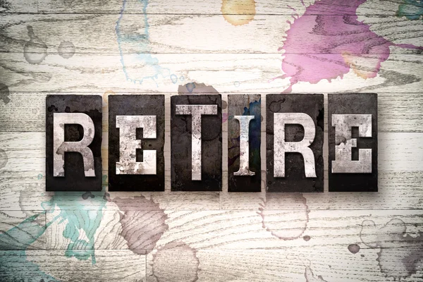 Retire Concept Metal Tipo de tipografía — Foto de Stock