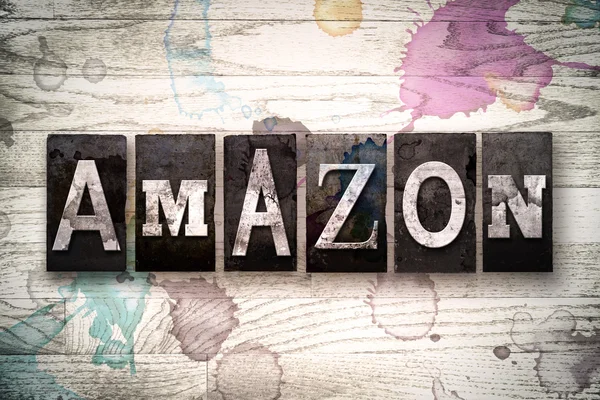 Amazon konceptet metall boktryck typ — Stockfoto