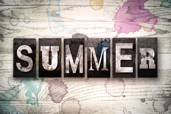 Summer Concept Metal Letterpress Type — Stock Photo, Image