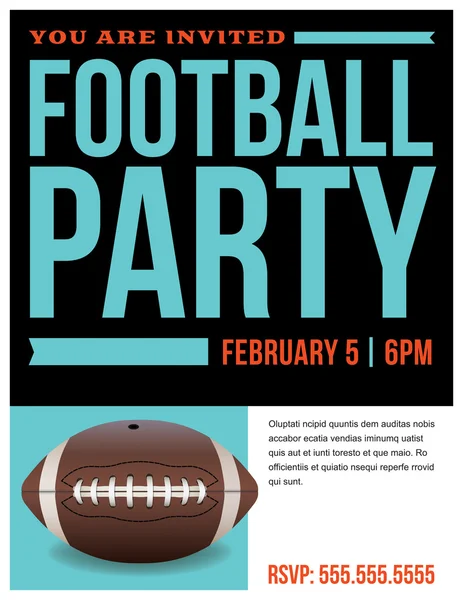 American Football Party Flyer Convite Ilustração — Vetor de Stock