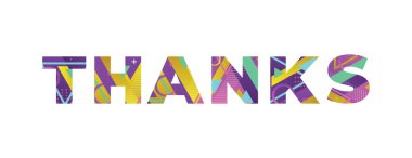 Renkli retro şekiller ve renkler ile yazılmış 