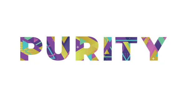 Das Wort Purity Konzept Bunten Retro Formen Und Farben Illustration — Stockvektor