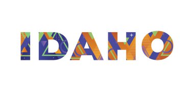 IDAHO kavramı renkli geçmişe dönük şekiller ve renkler çizerek yazılmıştır..