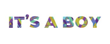 Renkli retro şekiller ve renkler ile yazılmış bir çocuk kavramı..