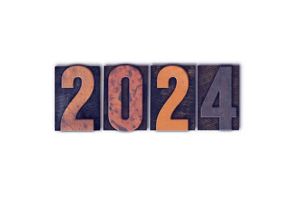 2024 Год Написанный Старинным Марочным Шрифтом — стоковое фото