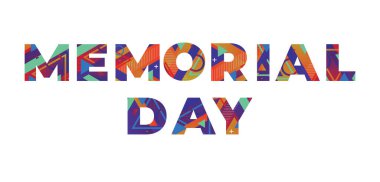 Anma Günü konsepti renkli geçmişe dönük şekiller ve renkler ile yazılmış..