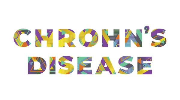 Слова Chrohn Disease Concept Написаны Красочных Ретро Формах Цветовой Иллюстрации — стоковый вектор