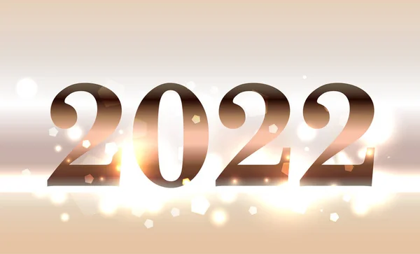 2022 Újévi Koncepció Ragyogó Fények Illusztráció — Stock Vector
