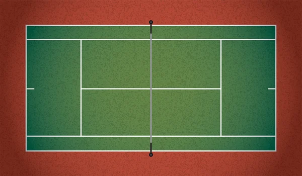 Realistische strukturierte Darstellung des Tennisplatzes — Stockvektor