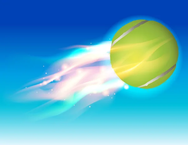 Ballon de tennis Feu dans le ciel Illustration — Image vectorielle