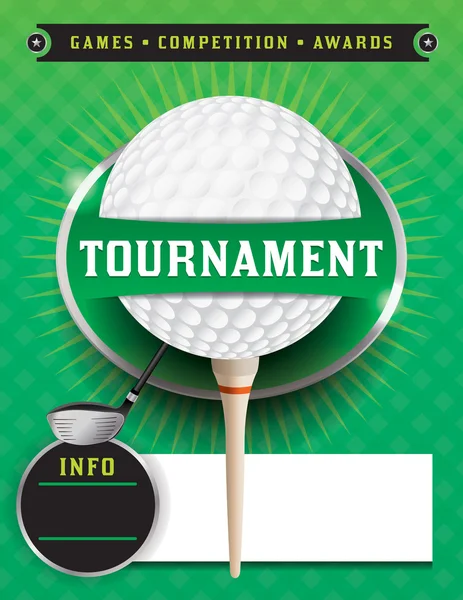 Modello di torneo di golf Illustrazione — Vettoriale Stock