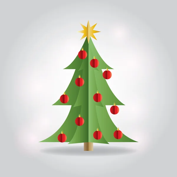 Διακοπές Χριστουγέννων δέντρο επίπεδη απεικόνιση — Διανυσματικό Αρχείο