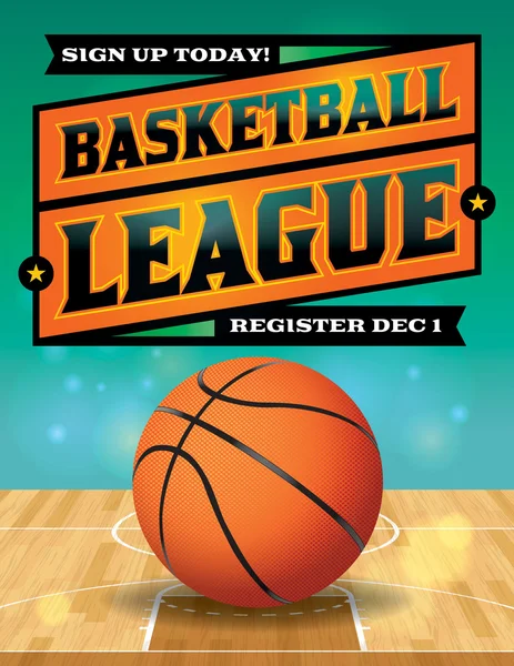 Basketbal League Flyer illustratie — Stockvector