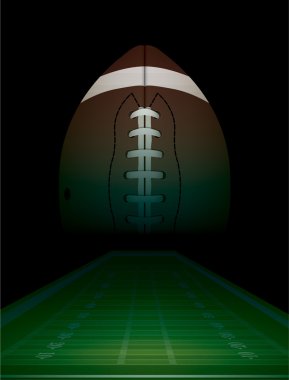 American Football Field and Ball Illustration clipart