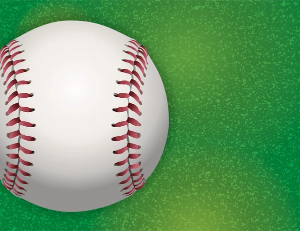 Baseball na ilustracji teksturowanej trawa — Wektor stockowy