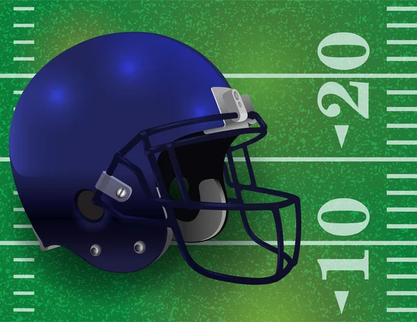 American Football Helm auf dem Spielfeld Illustration — Stockvektor