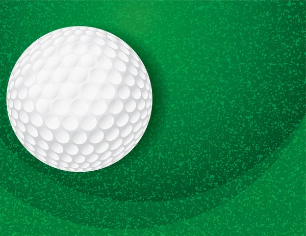 Golfový míček na texturované zelený obrázek — Stockový vektor