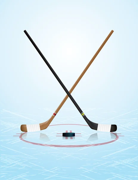 Illustrazione di hockey su ghiaccio — Vettoriale Stock