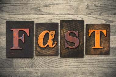 Hızlı kavramı ahşap Letterpress türü